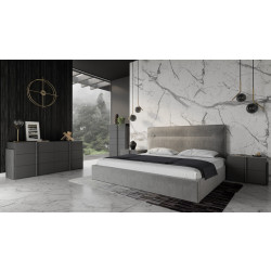 Nova Domus Juliana - Italian Modern Dark Grey Upholstered Bed