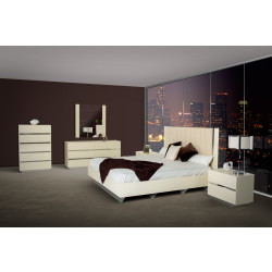 Luxor Modern Beige Lacquer Italian Bedroom Set