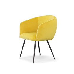 Modrest Luzerne - Modern Yellow Velvet Dining Chair