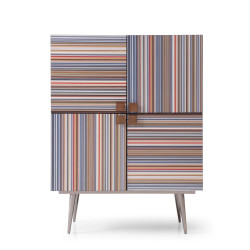 Modrest Macoy - Modern Multicolor and Black Ash Wine Cabinet
