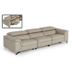 Divani Casa Maine - Modern Taupe Eco-Leather Sofa w/ Electric Recliners