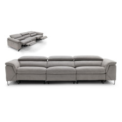 Divani Casa Maine - Modern Light Grey Fabric Sofa w/ Electric Recliners