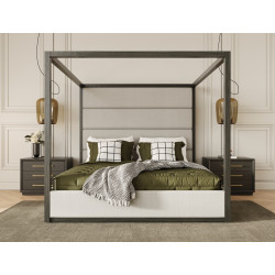 Modrest Manhattan- Contemporary Canopy Grey Bed 