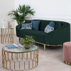 Divani Casa Manitou - Green Velvet Sofa