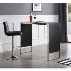 Modrest Manston - Modern Black Oak & Stainless Steel Bar Table