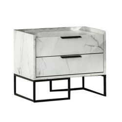 Nova Domus Marbella - Italian Modern White Marble Nightstand