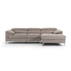 Divani Casa Marion - Modern Grey Fabric Right Facing Sectional Sofa