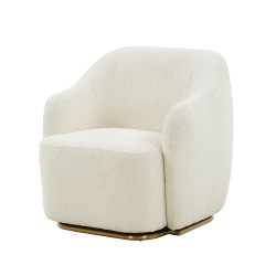 Modrest Masha Modern Off White Sherpa Accent Chair