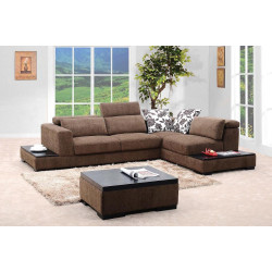 Divani Casa 0805 - Brown Fabric Sectional Sofa Set