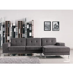Divani Casa Forli - Modern Grey Fabric Right Facing Sectional Sofa