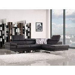 Divani Casa 1166A - Modern Black Fabric Sectional Sofa