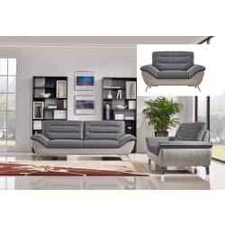 Divani Casa Verdugo Modern Grey Fabric Sofa Set