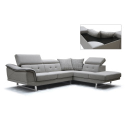 Divani Casa Gaviota Modern Grey Fabric Sectional Sofa