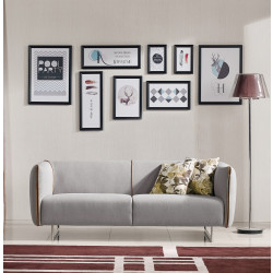 Divani Casa Medora-Modern Grey  Fabric Sofa 