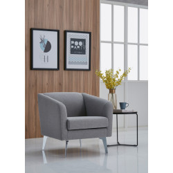 Divani Casa Preston Contemporary Grey Fabric Lounge Chair