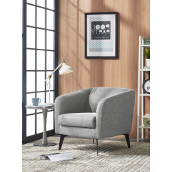 Divani Casa Bannack Modern Light Grey Fabric Lounge Chair