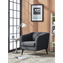 Divani Casa Bannack Modern Dark Grey Fabric Lounge Chair
