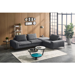 Divani Casa Cascade Modern Dark Grey Fabric Modular Sectional Sofa