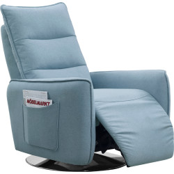 Divani Casa Fairfax Modern Blue Fabric Recliner Chair