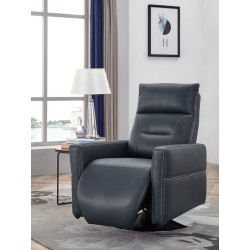 Divani Casa Nashua Modern Blue Leatherette Recliner Chair