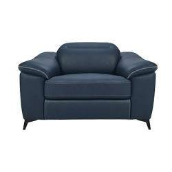 Divani Casa Melstone - Modern Blue Leatherette Electric Recliner Chair