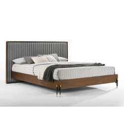 Nova Domus Metcalf - Mid-Century Walnut & Grey Bed