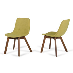 Laken - Modern Green Tea & Walnut Dining Chair (Set of 2)