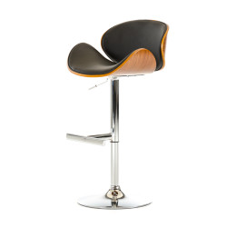 Modrest Miller Modern Black & Walnut Bar Stool
