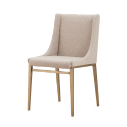 Modrest Mimi - Contemporary Beige + Brass Dining Chair (Set of 2)