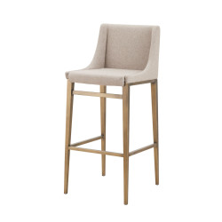 Modrest Mimi - Contemporary Beige + Brass Bar Stool (Set of 2)