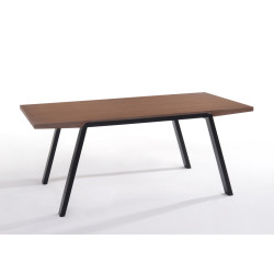 Modrest Quinn Modern Walnut & Black Dining Table