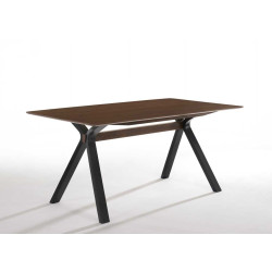 Modrest Runyon Modern Walnut & Black Dining Table