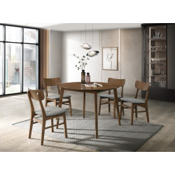 Modrest Castiano Modern Walnut Round Dining Table