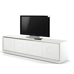 A&X Grand - Modern White Crocodile Lacquer TV Stand