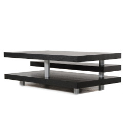A&X Adrian - Modern Multi-Tier Black Oak Coffee Table