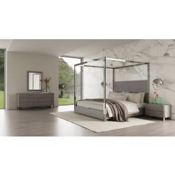 Modrest Arlene Modern Grey Elm & Stainless Steel Bedroom Set