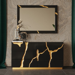 Modrest Aspen - Modern Black and Gold Dresser