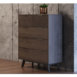 Modrest Daisy Mid-Century Dark Acacia Chest