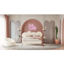 Modrest Destiny - Contemporary White Sherpa Bubble Bed