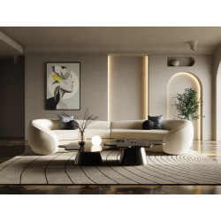 Modrest - Kilmer Modern Grey Curved Fabric Sectional Sofa