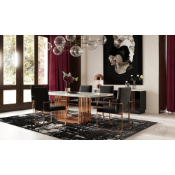 Modrest Kingsley Modern Marble & Rosegold Dining Table