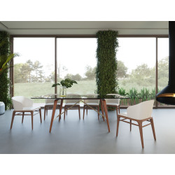 Modrest Kipling Modern Walnut Dining Set