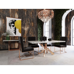 Modrest Legend - Modern White Marble & Rosegold Dining Table