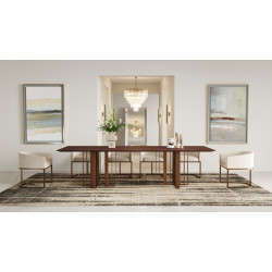 Modrest Livia - Modern Walnut & Brass Stainless Steel Dining Table