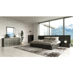 Modrest Manchester- Contemporary Dark Grey Bedroom Set