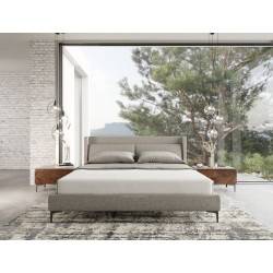 Modrest Paula - Mid-Century Grey Upholstered Bed