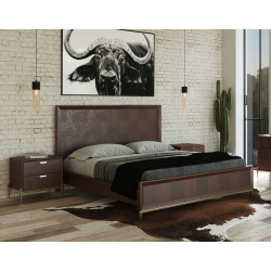 Modrest Shane - Modern Acacia & Brass Bed
