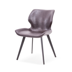 Modrest Moira - Modern Dark Brown Eco-Leather Dining Chair (Set of 2)