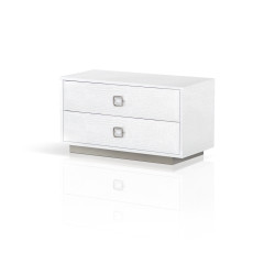 A&X Victoria Modern White Crocodile Nightstand