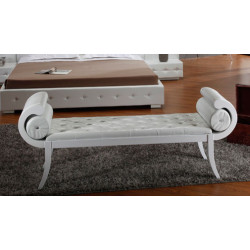 Divani Casa Monte Carlo White Leatherette Bench